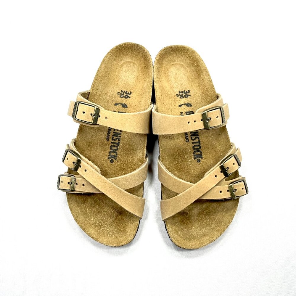 Like New Birkenstock Franca Tobacco Brown Leather Sandals EU 36/US 5.5 Fits 6